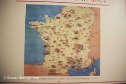 Mapa sitios galo-romanos en Francia de J.C. Golvin